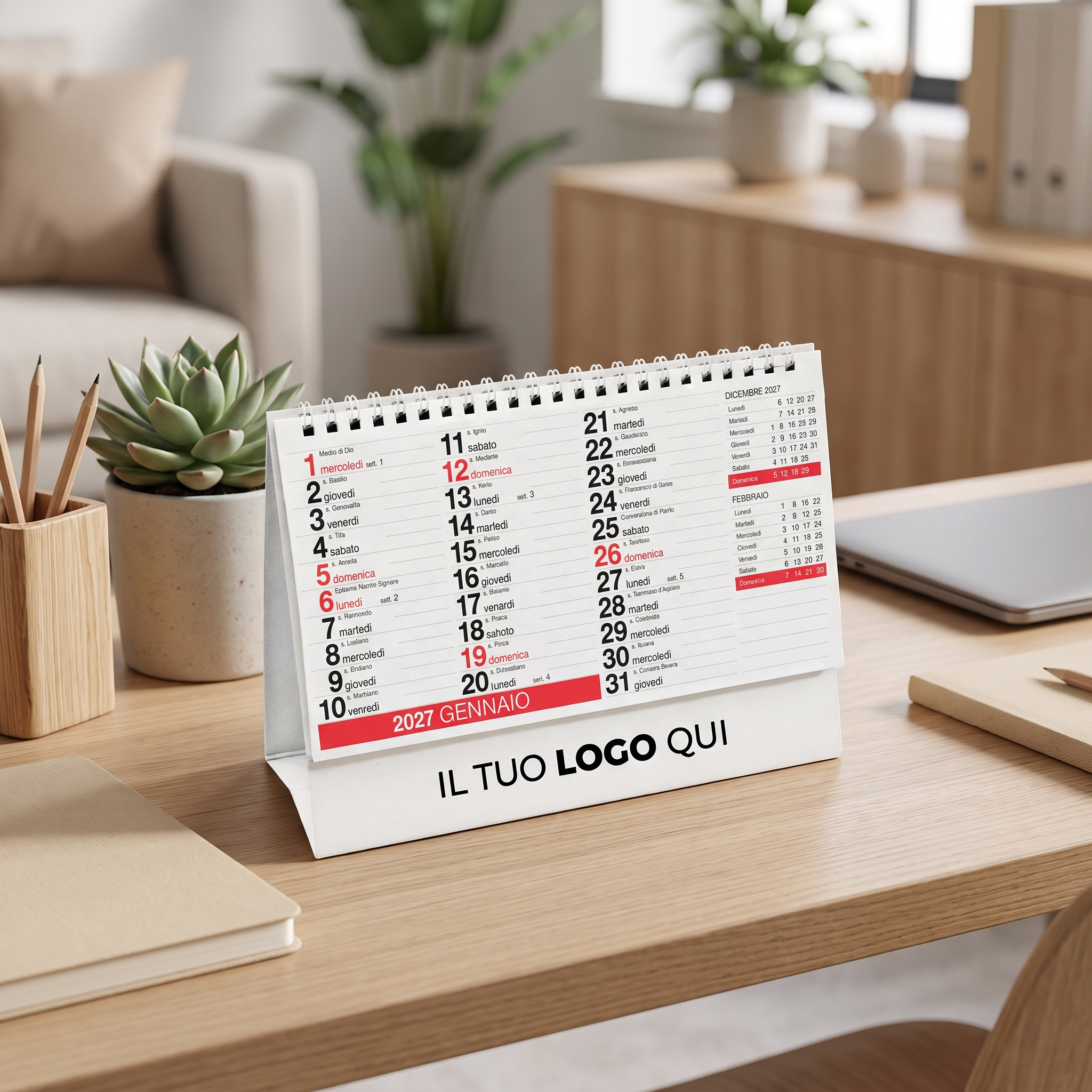 Calendario da tavolo personalizzatio con logo aziendale