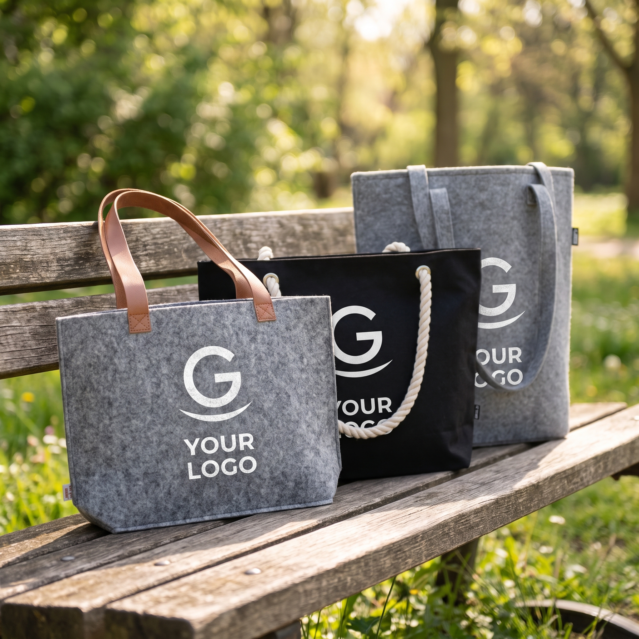 Shopper in feltro personalizzate con logo aziendale