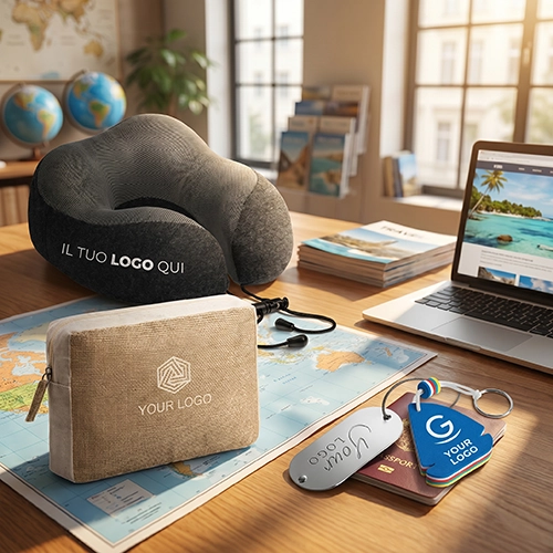 Gadget agenzia viaggi​ con logo aziendale