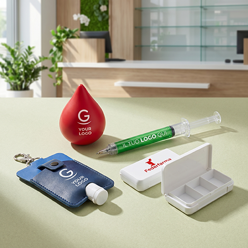 Gadget per farmacie con logo aziendale