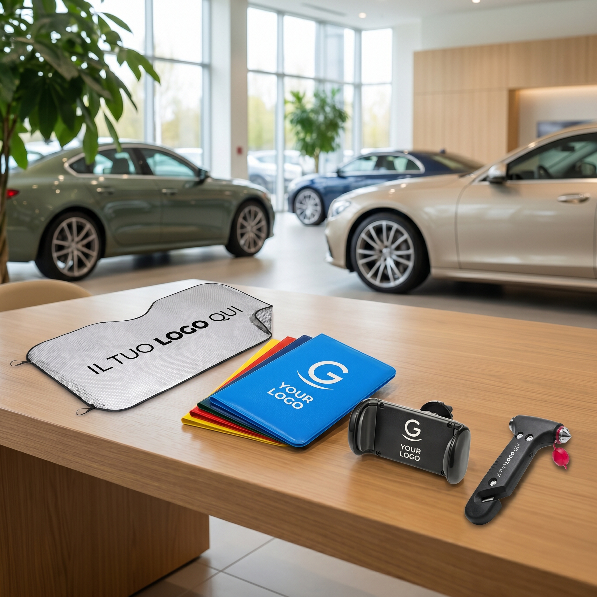 Gadget per automobili con logo aziendale