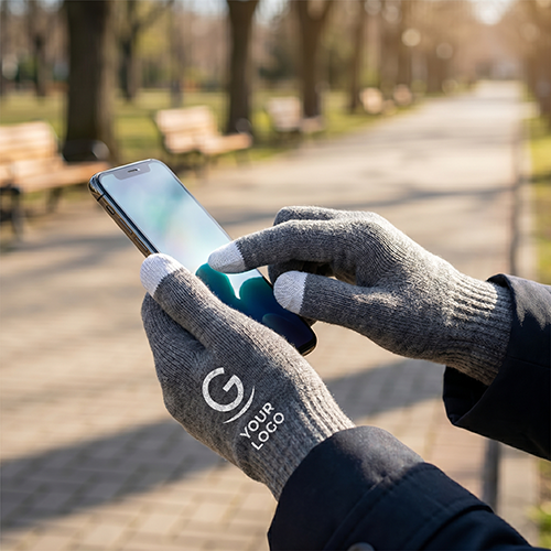Guanti touch personalizzati con logo aziendale