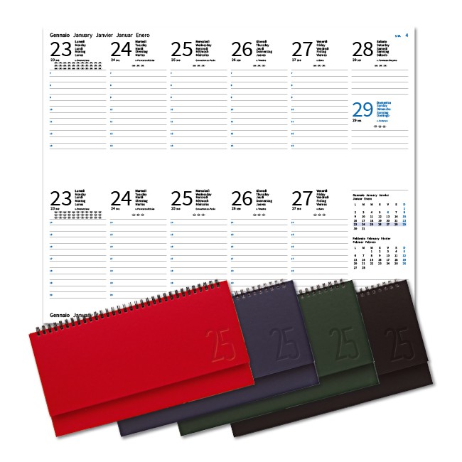 Agenda planning personalizzabile con copertina rigida formato 28,5x11,5 cm