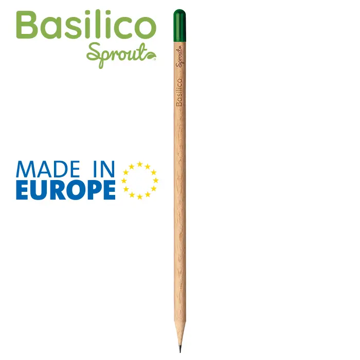 Matita con semi da piantare di basilico Matita piantabile con semi di basilico Sprout, Made in Europe, gadget ecologico
