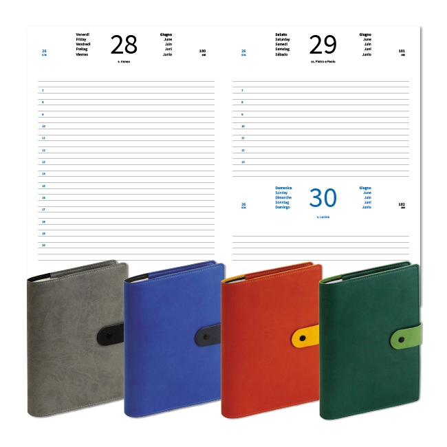 Agende Reflexa in diversi colori con vista interna settimanale