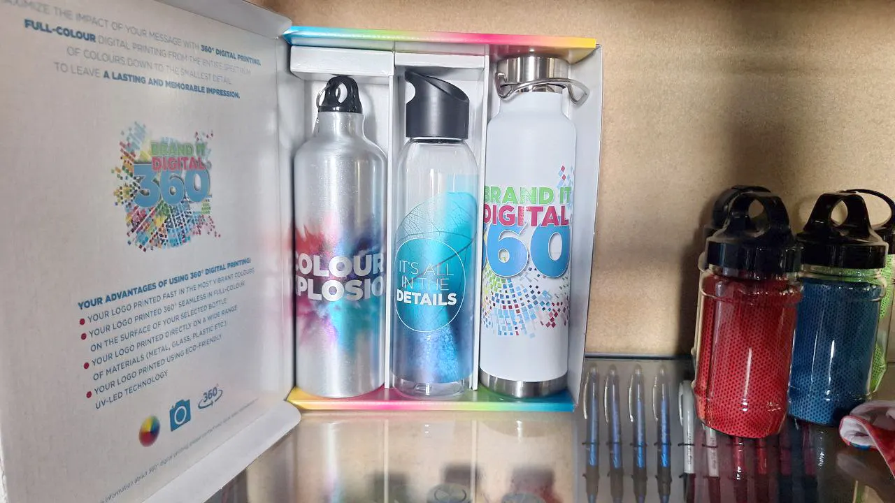 Set di borracce personalizzate con stampa digitale a 360°