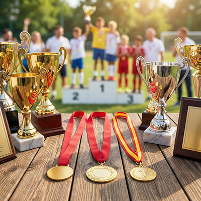 Medaglie e coppe personalizzate per tornei di calcio: premi sportivi con logo per club, scuole calcio ed eventi