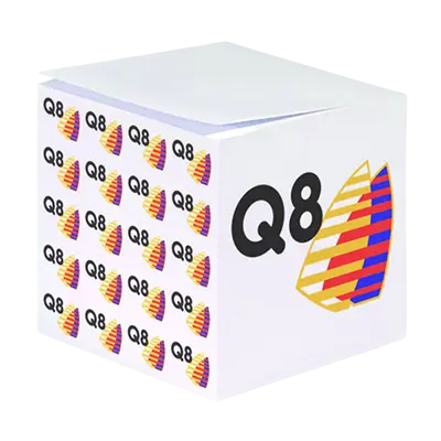 Cubo notes personalizzabile 9x9x9 cm in carta usomano bianca