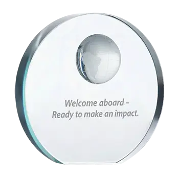 fermacarte in vetro personalizzato con logo