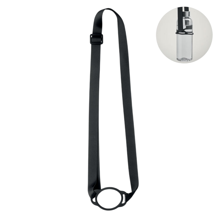 Lanyard personalizzabile con portabicchieri in silicone da 6 cm e cordino regolabile in PP, accessorio pratico per eventi e manifestazioni
