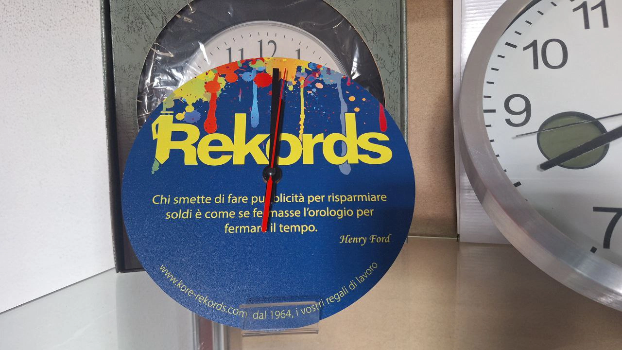 Orologio promozionale personalizzato Rekords con citazione di Henry Ford