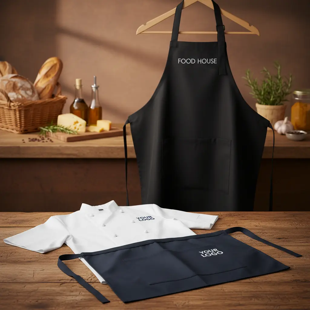 Divise professionali personalizzate per ristoranti e bar: giacche da cuoco e grembiuli con logo per un’immagine coordinata e riconoscibile