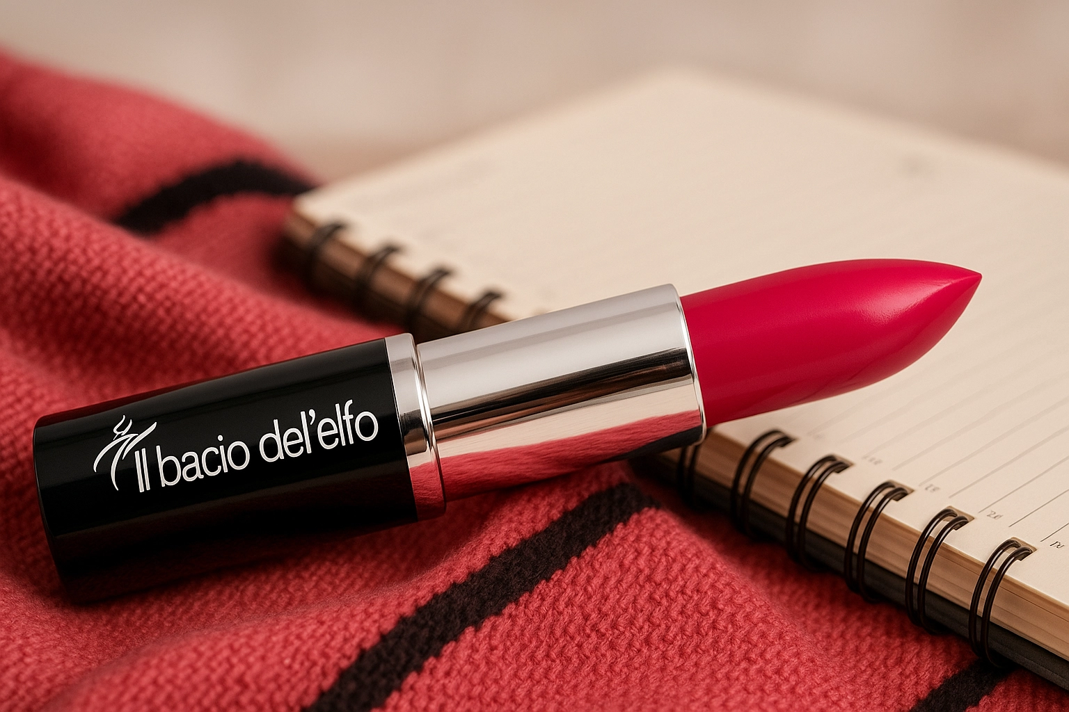 Rossetto personalizzato con logo stampato tramite tampografia su superficie cilindrica