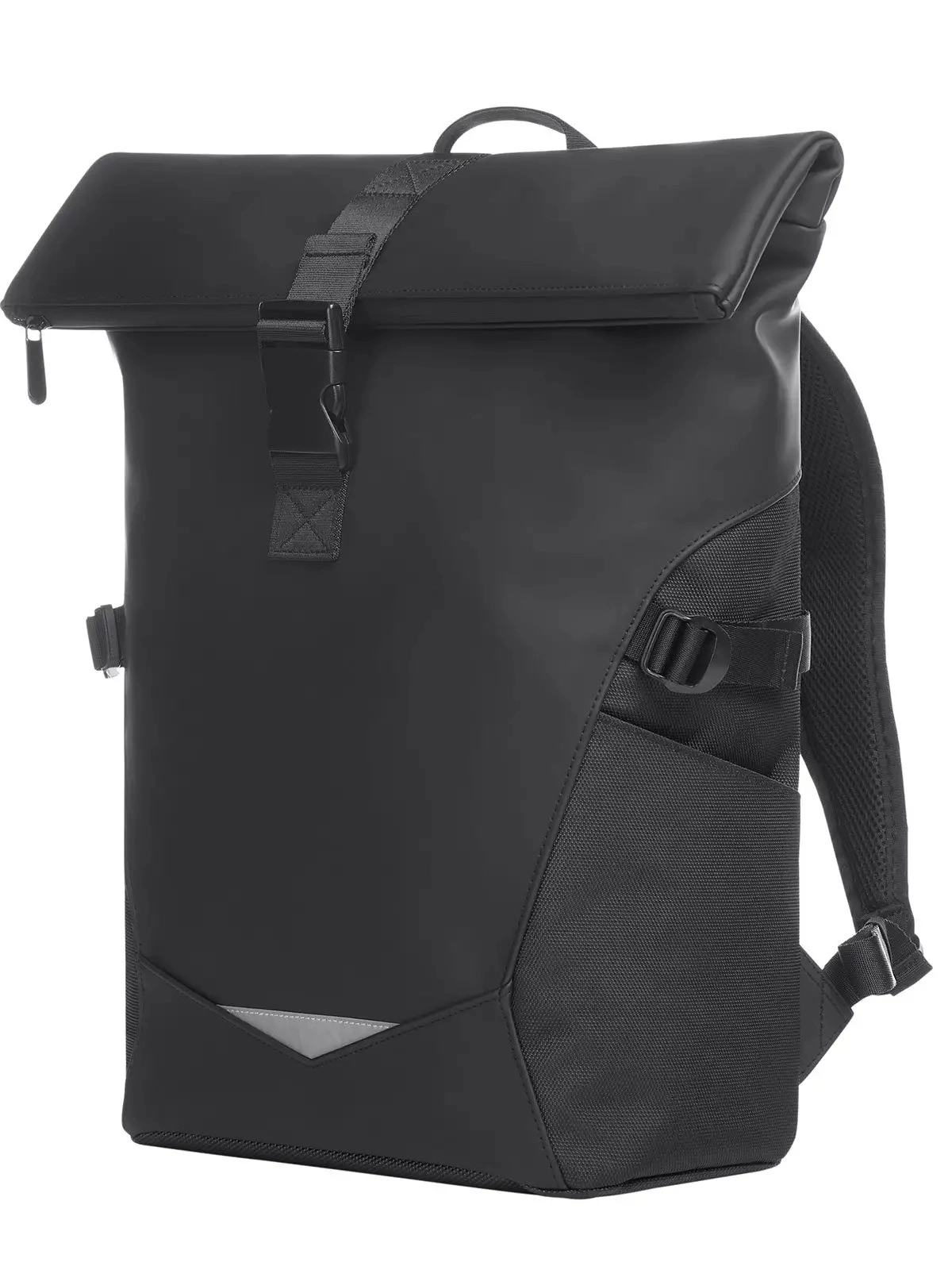 Zaino roll top personalizzabile in poliestere riciclato con scomparto laptop e chiusura a fibbia