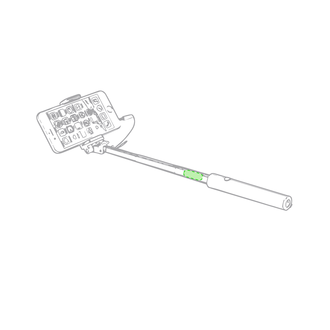 un'area metallica, appena oltre la maniglia