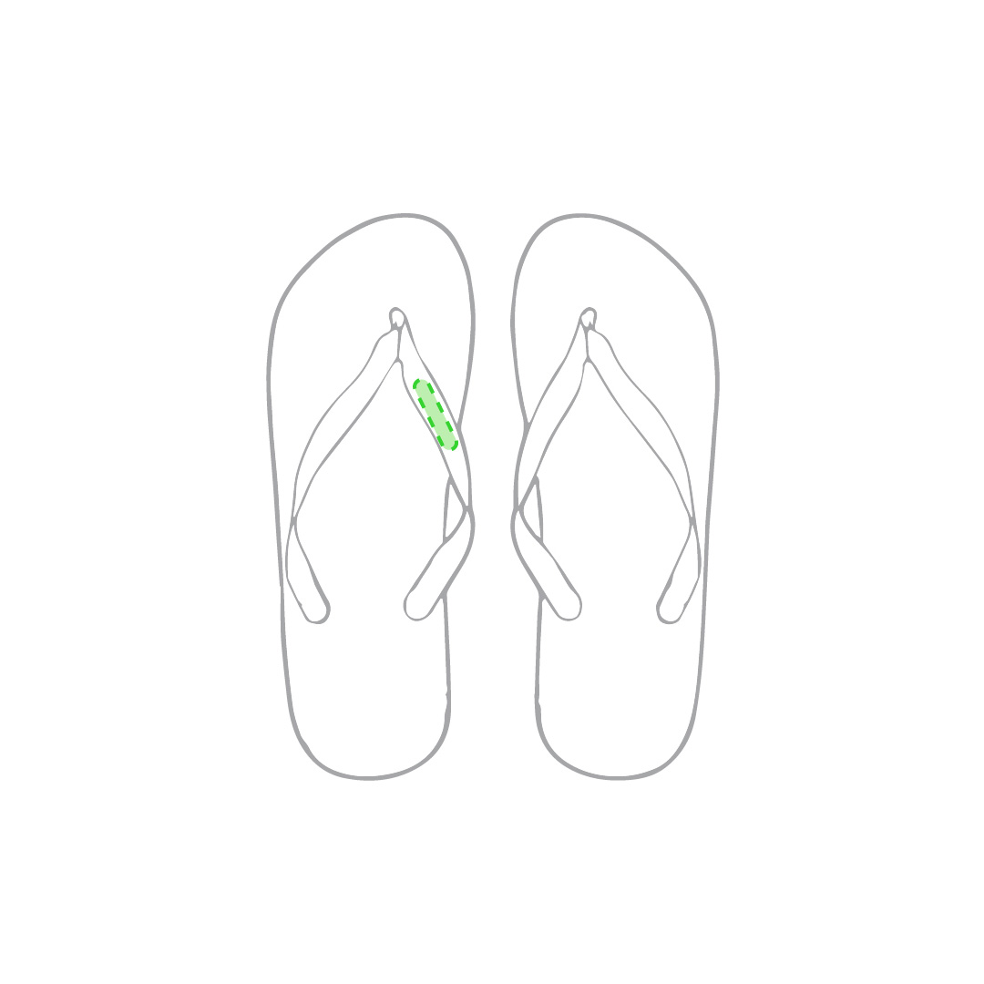 Cinghia interna del sandalo sinistro