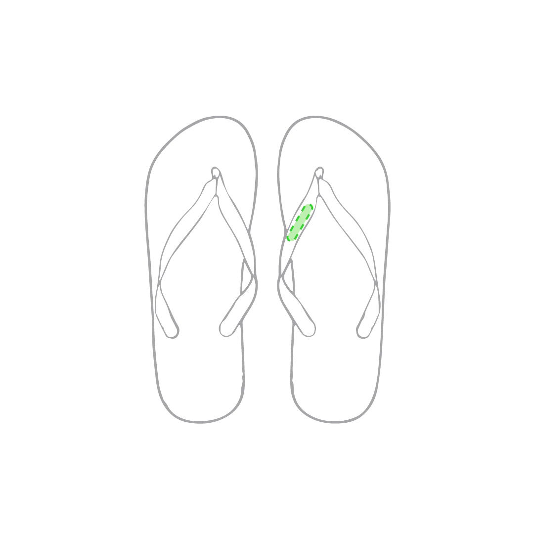 Cinghia interna del sandalo destro