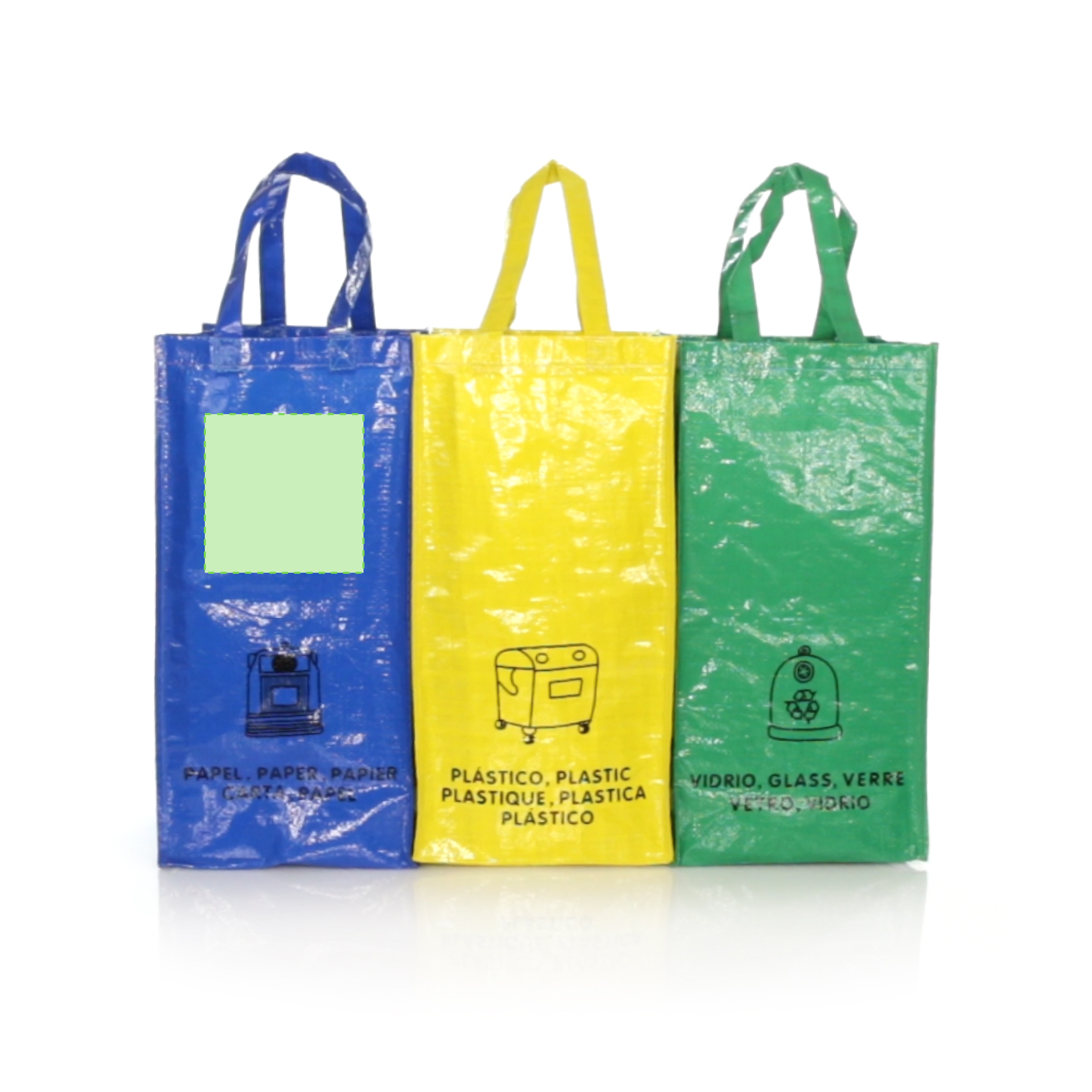 Di fronte Una borsa blu