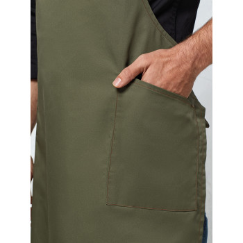 'Barley' Contrast Stitch Sustainable Bib Apron