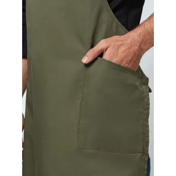 'Barley' Contrast Stitch Sustainable Bib Apron