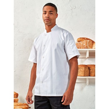 Abbigliamento ristorazione personalizzato con logo - ‘Essential' Short Sleeve Chef's Jacket
