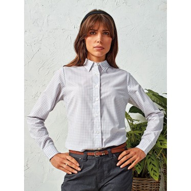 Camicia personalizzata con logo - ‘Maxton’ Check - Women's Long Sleeve Shirt