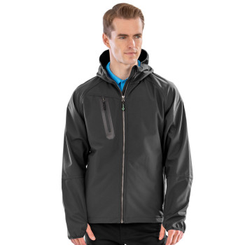 3-layer recycled printable casual hooded softshell