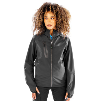 3-layer recycled printable casual hooded softshell