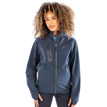 3-layer recycled printable casual hooded softshell