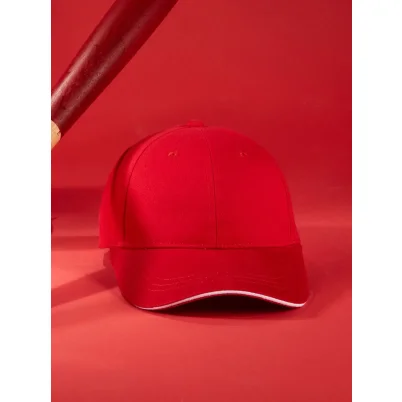 6 panel sandwich cap with brushed surface
