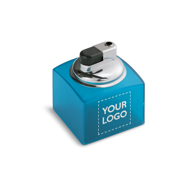 Accendino da tavolo personalizzabile verde in plastica opalescente piezoelettrico