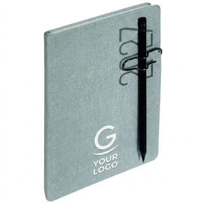 Agenda giornaliera canvas 14,3×20,3 cm  in cartoncino riciclato con rubrica