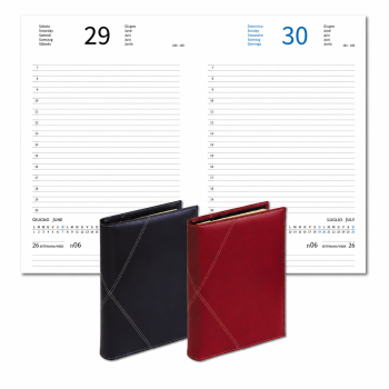 Agenda portafoglio personalizzata - Agenda giornaliera Canyon 17x24 cm con copertina a portafoglio e cuciture a contrasto