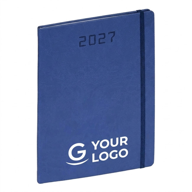 Agenda giornaliera 2027 personalizzata - Agenda giornaliera personalizzabile A5 14,3x20,3 cm con elastico verticale