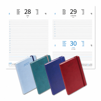 Agenda giornaliera 2027 personalizzata - Agenda giornaliera personalizzabile formato 17x24 cm copertina vivella
