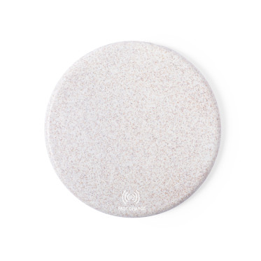 Caricabatterie wireless personalizzabile in canna di grano con ricarica rapida 10 W