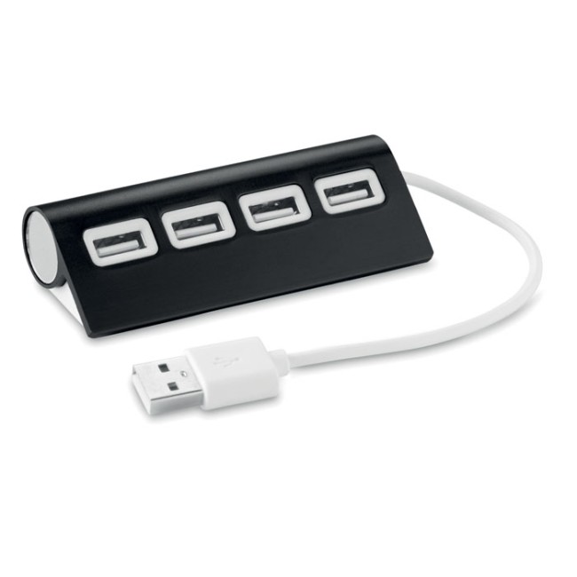 Gadget pc personalizzati con logo - ALUHUB - Hub 4 porte USB