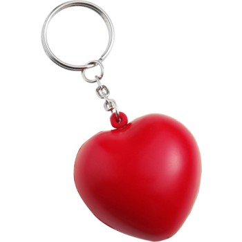 Portachiavi personalizzato con logo - gadget portachiavi aziendale - Antistress cuore con portachiavi, in PU Lilou