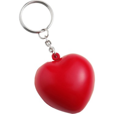 Portachiavi personalizzato con logo - gadget portachiavi aziendale - Antistress cuore con portachiavi, in PU Lilou
