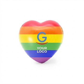 Antistress personalizzabile cuore in PU lucido design Rainbow