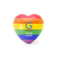 Antistress personalizzabile cuore in PU lucido design Rainbow