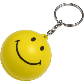 Portachiavi personalizzato con logo - gadget portachiavi aziendale - Antistress smile con portachiavi, in PU Earl