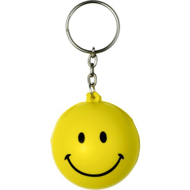 Antistress portachiavi personalizzati con logo - Antistress smile con portachiavi, in PU Earl