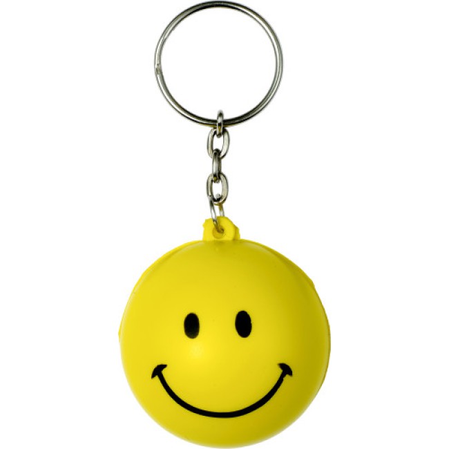 Portachiavi personalizzato con logo - gadget portachiavi aziendale - Antistress smile con portachiavi, in PU Earl