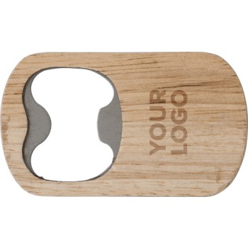 Gadget ecologico ecosostenibile personalizzato - regalo aziendale - Apribottiglie in legno di faggio e acciaio inox Aviana