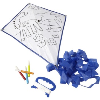 Giochi bambini personalizzati con logo - Aquilone da colorare in poliestere Lina