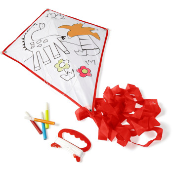 Giochi da Colorare personalizzati per Bambini - Aquilone Lina | Poliestere 190T | 4 pennarelli