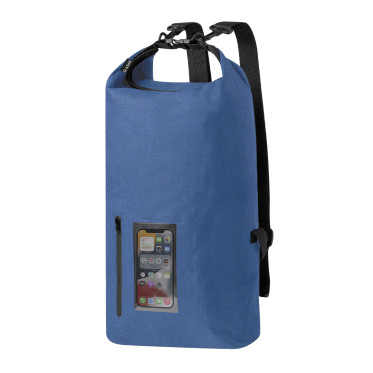 Zaino impermeabile personalizzabile in materiale RPET 300D con finestra PVC