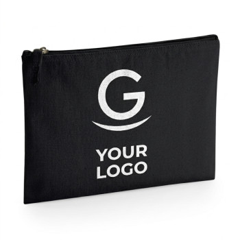 pochette personalizzata con logo - Astuccio personalizzabile in cotone organico Westford Mill Canvas