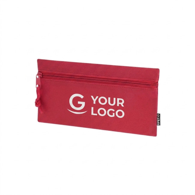 astuccio personalizzato con logo - Astuccio personalizzabile in poliestere RPET 600D con cerniera frontale